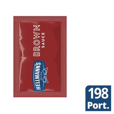 Hellmann's Brown Sauce Sachets 198x10ml - Brown Sauce is one of the 8 variants that make up 99% of sachet market value sales2, making it a key component of a full sachet range